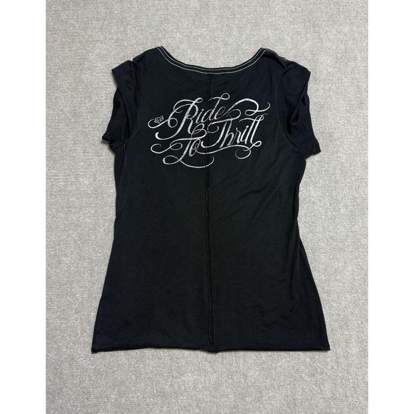 Fox Racing Shirt Womens Small Born In California MCMLXXIV Ride To Thrill Moto - Picture 6 of 8